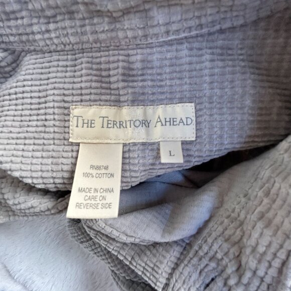 The Territory Ahead Men Corduroy Long Sleeve Button-Up Shirt Large Beige Pockets - Picture 3 of 7